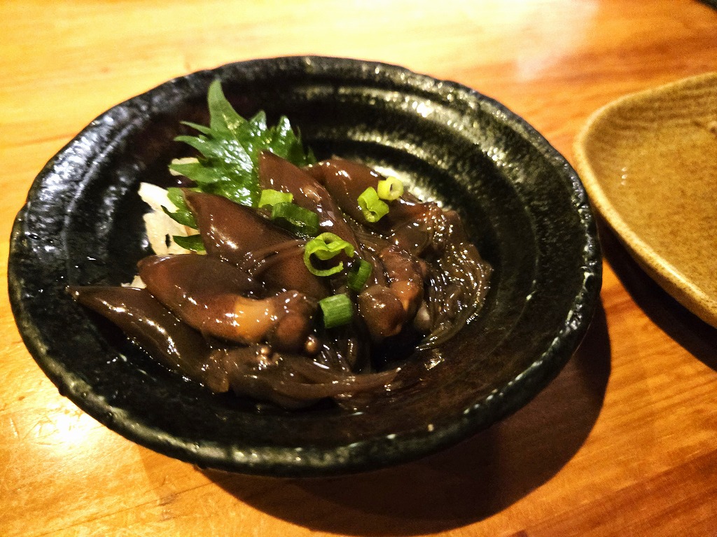 ホタルイカの醤油漬け　（鶏和酎）